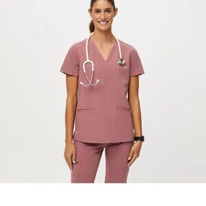 Figs Women's Mauve Scrub Top and Pants Set